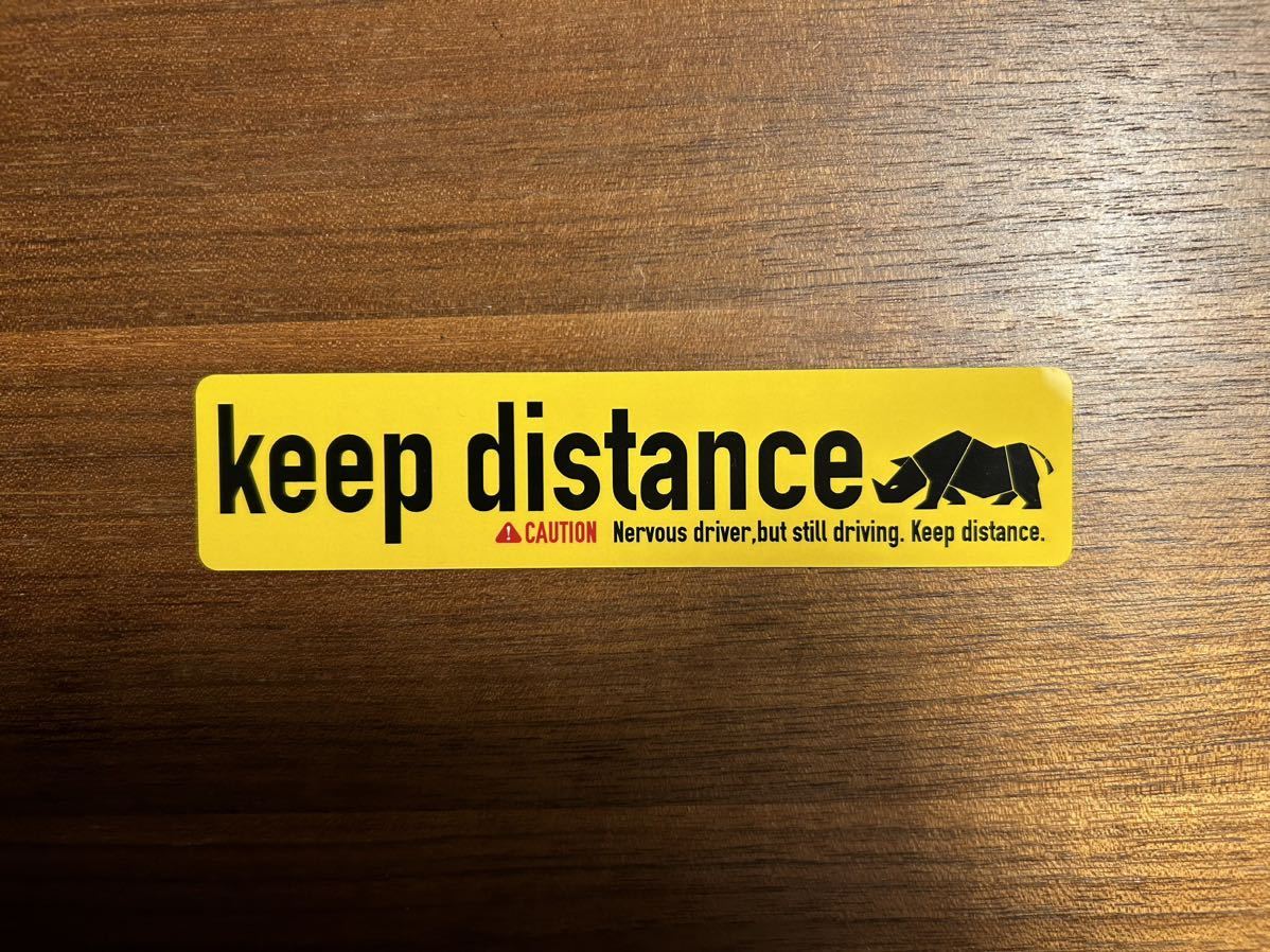 ★ジムニー【keep distance 車間距離 警告ステッカー】イエロー＊耐水＊耐候＊UVカット 検）JB23 JB64 JB74 SJ30 JA71 JA11 JA12 サムライ_画像1