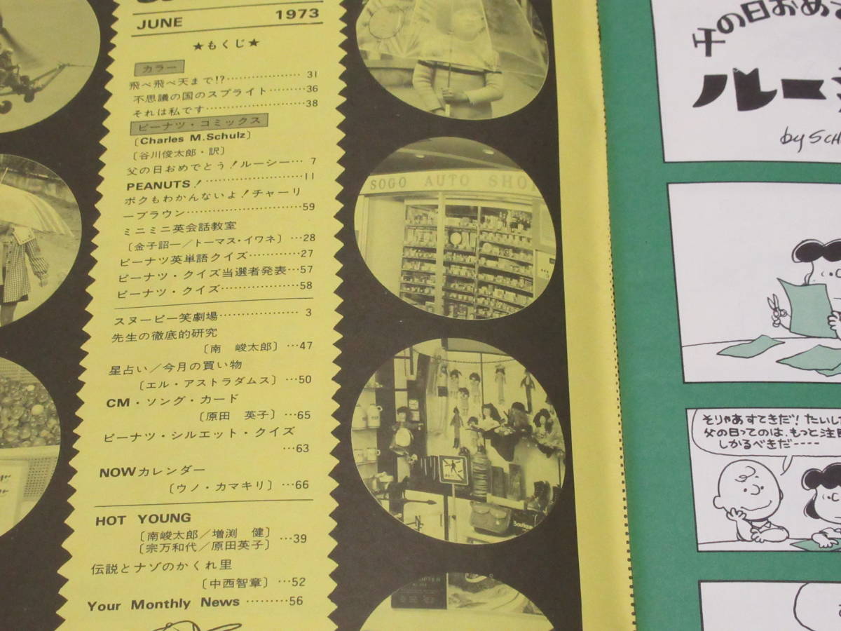 1973年 昭和48年 月刊 スヌーピー 6月号/谷川俊太郎 結城アンナ/三ノ輪 大勝湯/四谷/伊那 大鹿村/いま、このときめきを 沢田研二 吉田拓郎の画像3