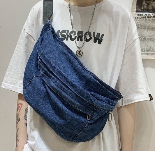  new goods Denim Vintage waist bag sakoshu high capacity waist pack waist bag indigo blue ( dark blue )