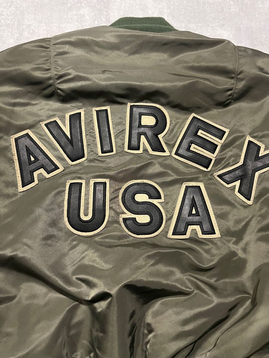 avirex ma-1 90s USA製 コマーシャルロゴ　グリーン フライトジャケット アヴィレックス ビッグロゴ  ロゴ