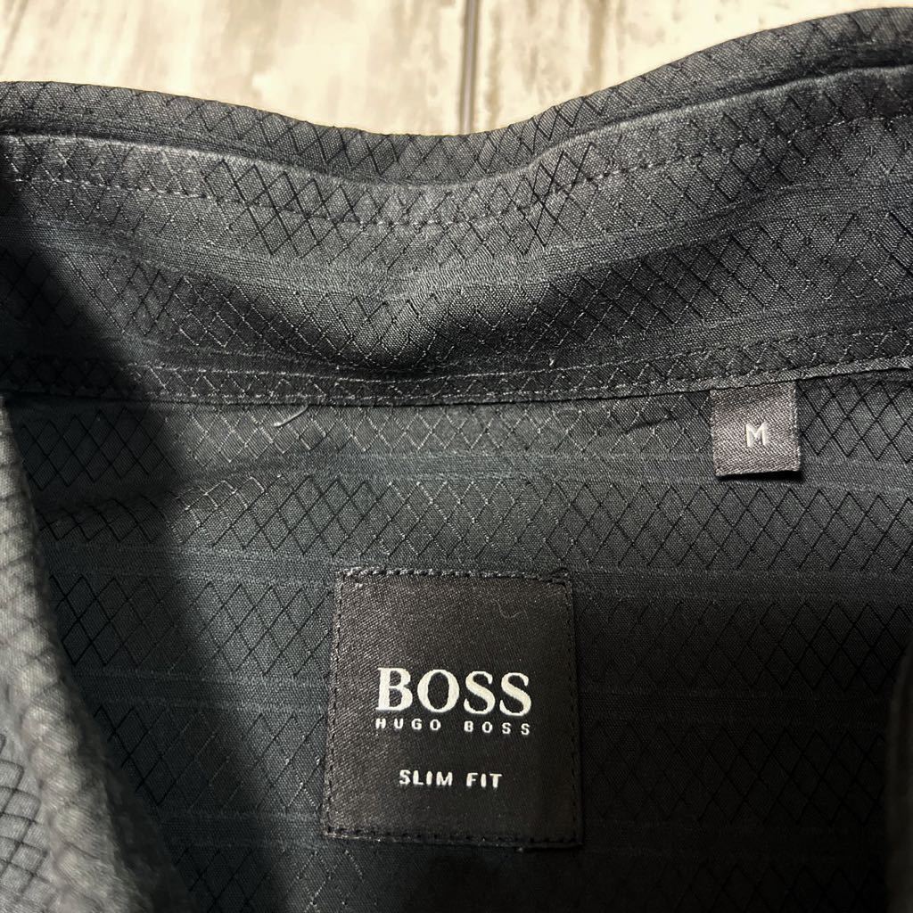 高級 BOSS HUGO BOSS SLIM FIT ヒューゴボス ストライプ 長袖シャツ_画像4