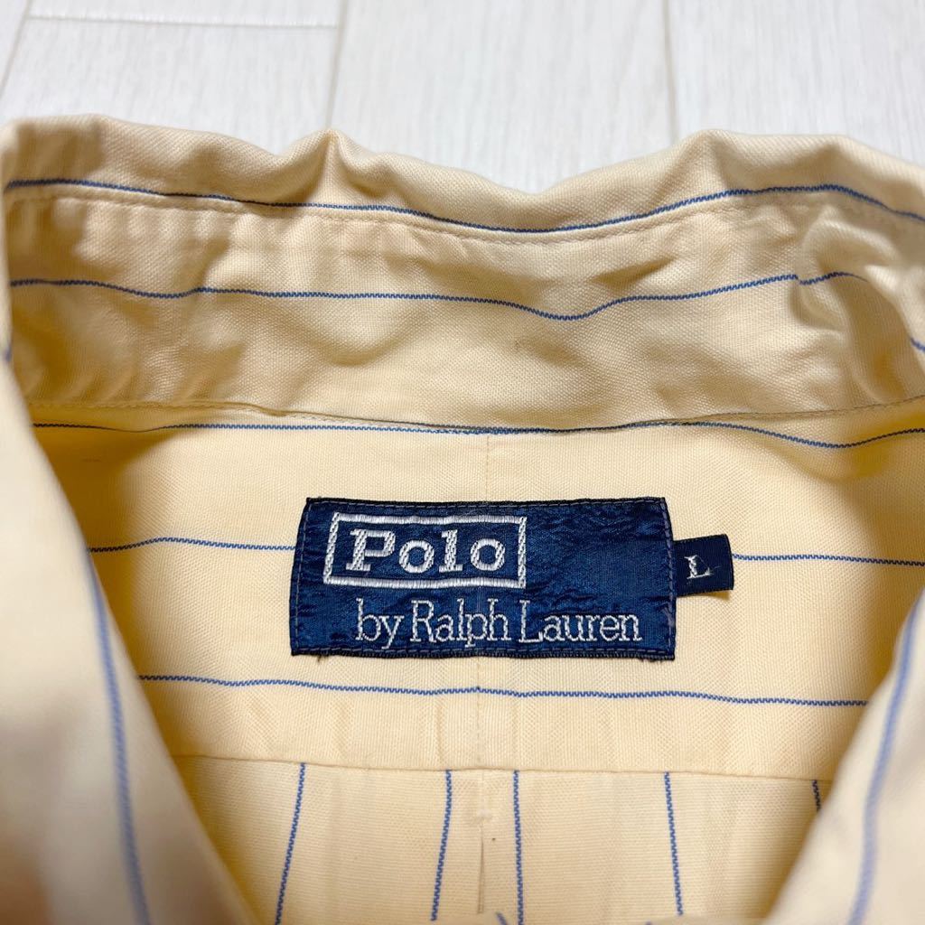 80s Polo by Ralph Lauren ラルフローレン ストライプ ボタンダウン ビンテージ 長袖シャツ Hamilton_画像5