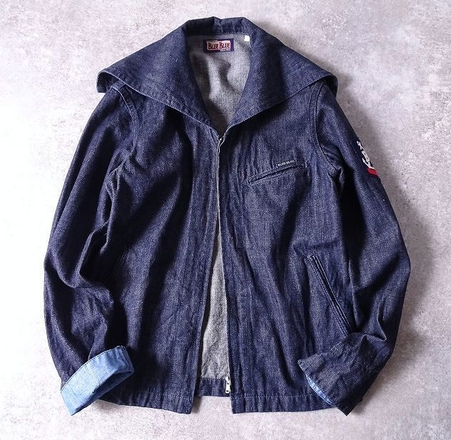 BLUE BLUE Hollywood Ranch Market sailor ka Large p Denim shirt jacket badge star Star water . made in Japan (1) o-699