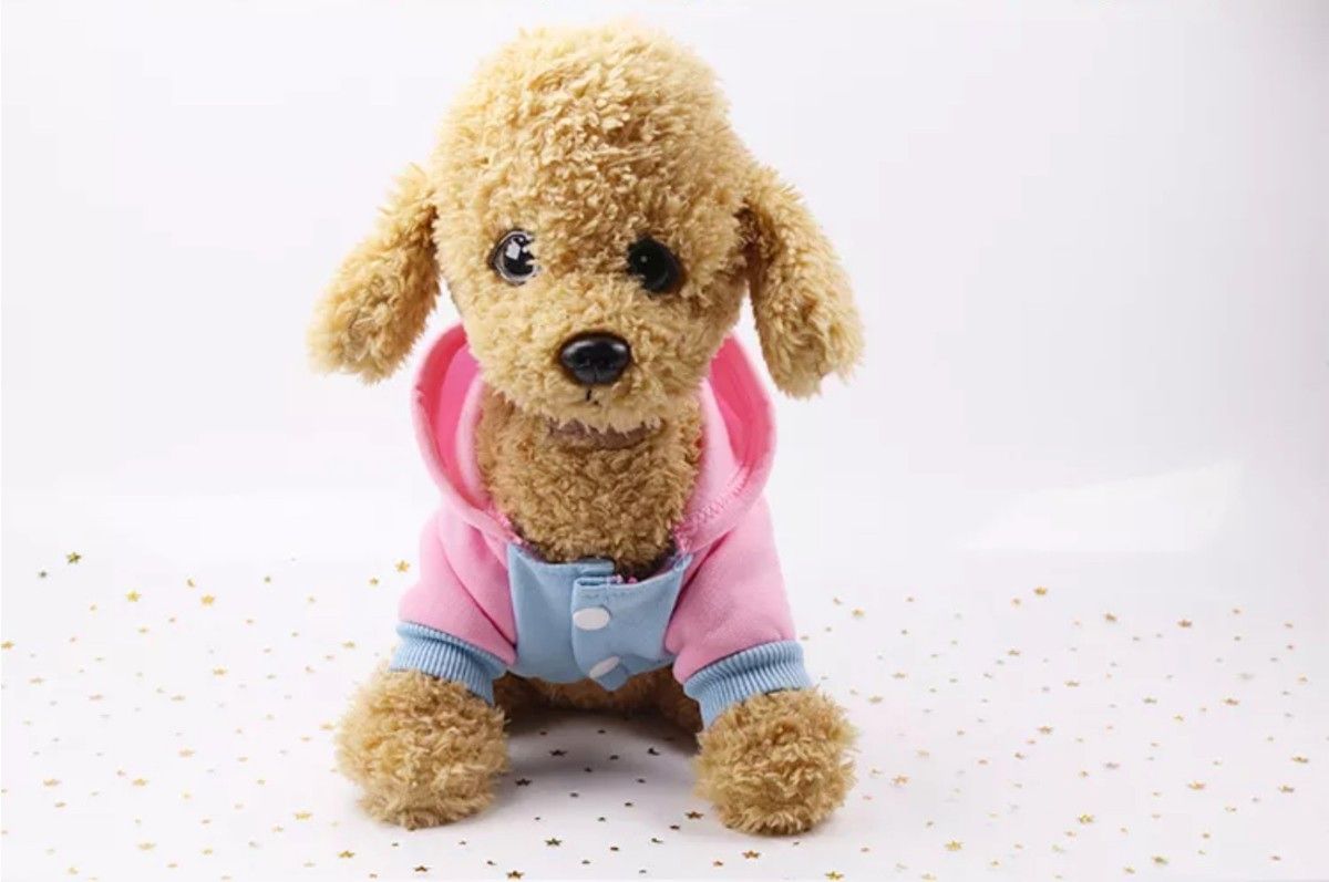  【犬服】裏起毛パーカー 空色/ピンク Mサイズ ドッグウェア