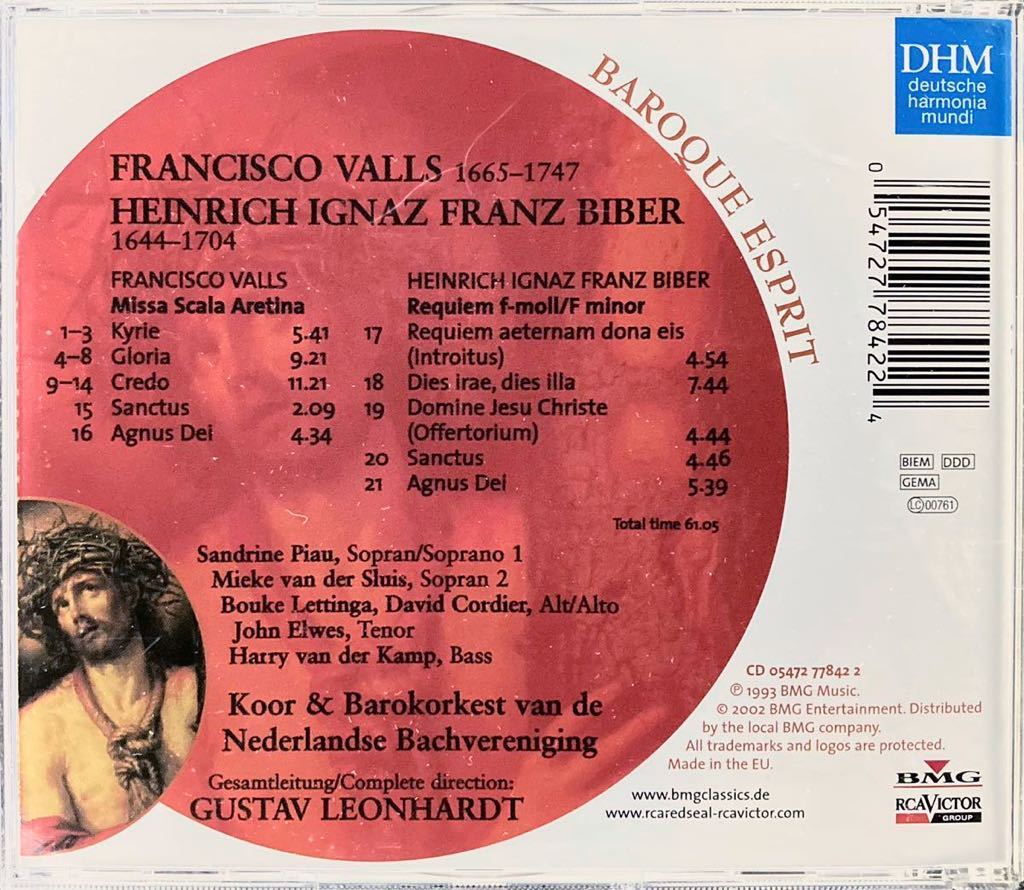 CD/ ヴァルス：アレティヌスの音階によるミサ曲、ビーバー：レクイエム / レオンハルト&オランダ・バッハ協会バロック管_画像2