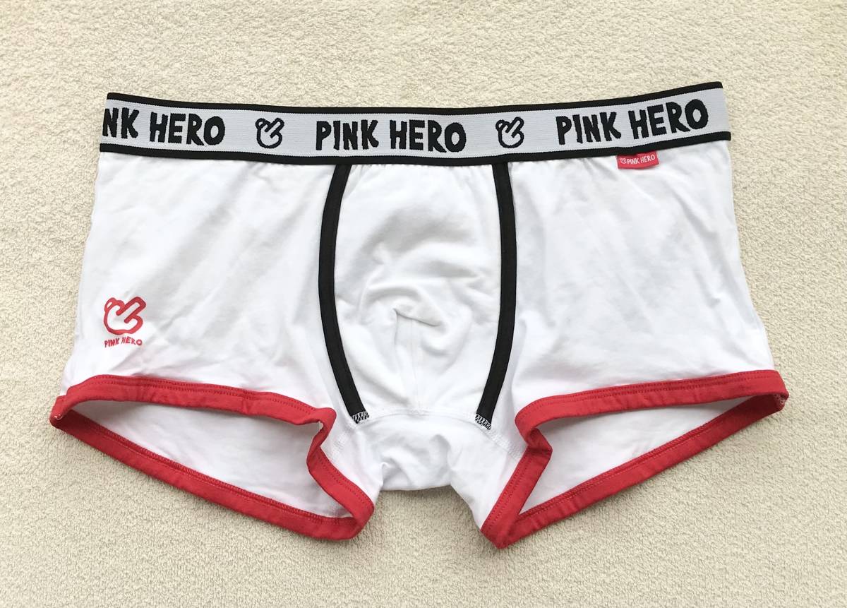 PINK HERO ピンクヒーロー ボクサーパンツ ＬＬサイズ ローライズ ホワイト 綿95％ 難あり 変色有り_画像1