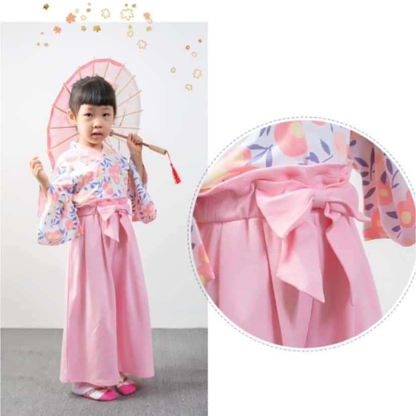 新品 ひな祭り 着物 袴セパレート 90 薄ピンク 椿 女の子 フォーマル 雛祭り 七五三 キッズ 子供服 和服b