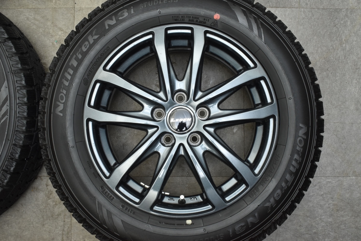 【バリ溝 美品】レーベン 15in 6J +43 PCD100 ノーストレック N3i 195/65R15 CT プリウス カローラツーリング スポーツ インプレッサ_画像4