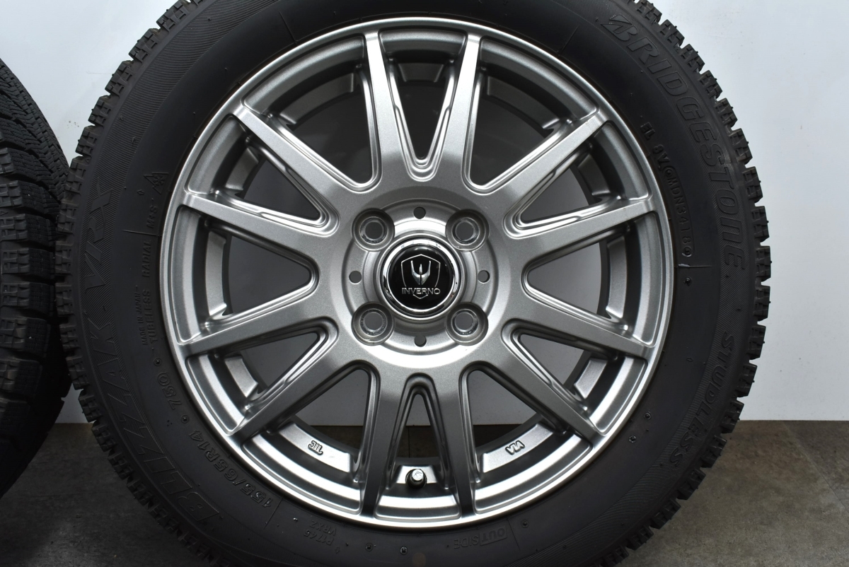 【美品】トピー インベルノ 14in 4.5J +45 PCD100 ブリヂストン ブリヂストン VRX 155/65R14 N-BOX ekカスタム ワゴンR スペーシア アルト_画像6