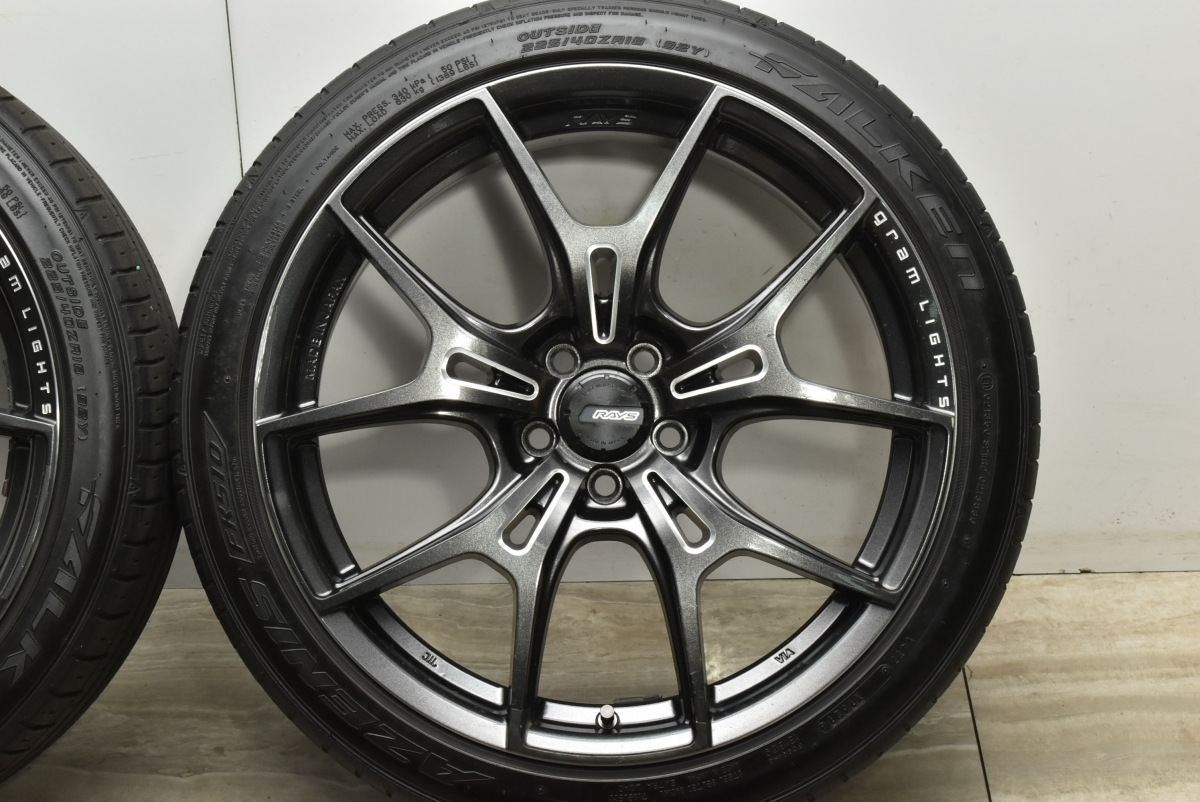 【86 BRZなどに】RAYS グラムライツ 57FXZ 18in 8J +45 PCD100 ファンケン アゼニス FK510 225/40R18 プリウス インプレッサ レガシィ_画像6