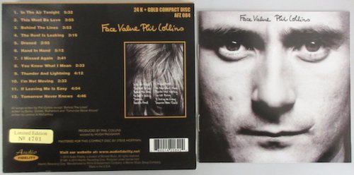 PHIL COLLINS / FACE VALUE / AFZ 084 US盤【限定24KTゴールドCD（24K+GOLD CD SERIES）】［フィル・コリンズ、GENESIS］_画像2