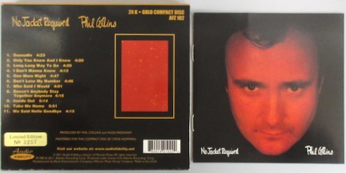 PHIL COLLINS / NO JACKET REQUIRED / AFZ 102 US盤【限定24KTゴールドCD（24K+GOLD CD SERIES）】［フィル・コリンズ、GENESIS］_画像2