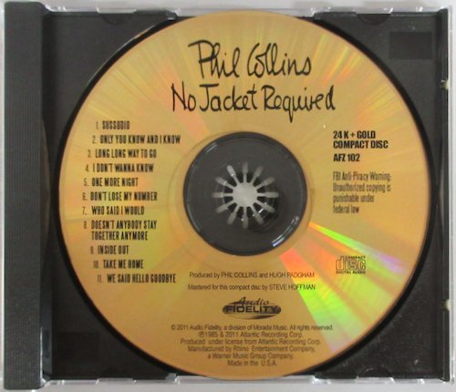 PHIL COLLINS / NO JACKET REQUIRED / AFZ 102 US盤【限定24KTゴールドCD（24K+GOLD CD SERIES）】［フィル・コリンズ、GENESIS］_画像3