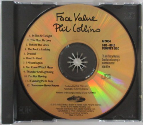 PHIL COLLINS / FACE VALUE / AFZ 084 US盤【限定24KTゴールドCD（24K+GOLD CD SERIES）】［フィル・コリンズ、GENESIS］_画像3