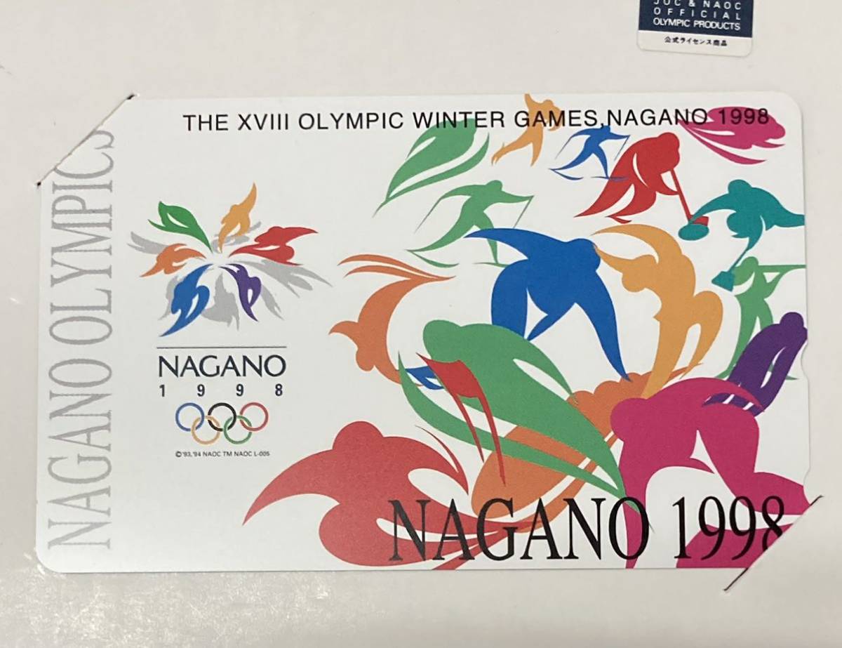 未使用 ♪ 1998年 長野オリンピック 台紙付 テレカ 50度数 テレホンカード テレフォンカード コレクション_画像2