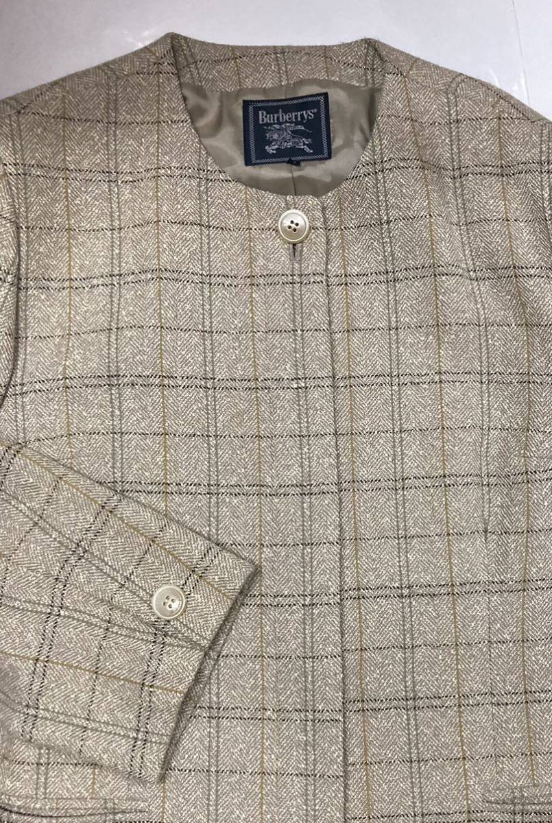 BURBERRY Burberry superior article! wool silk check suit 17 number beige skirt unused large size height island shop buy skirt set 