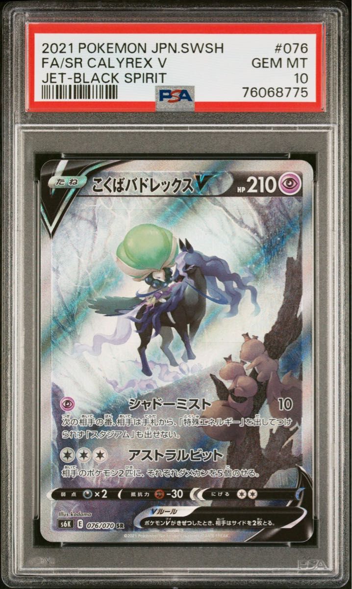 ☆連番【PSA10】はくば こくば バドレックス V  SA スペシャルアート ポケモンカード 白銀のランス 漆黒のガイスト