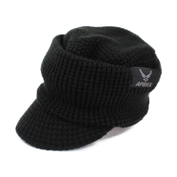アヴィレックス AVIREX シングル OSLO ニットキャップ クラカーボ糸 ブラック Ｗワッチ 新品 メンズ　レディース　超暖　ニット帽_画像1