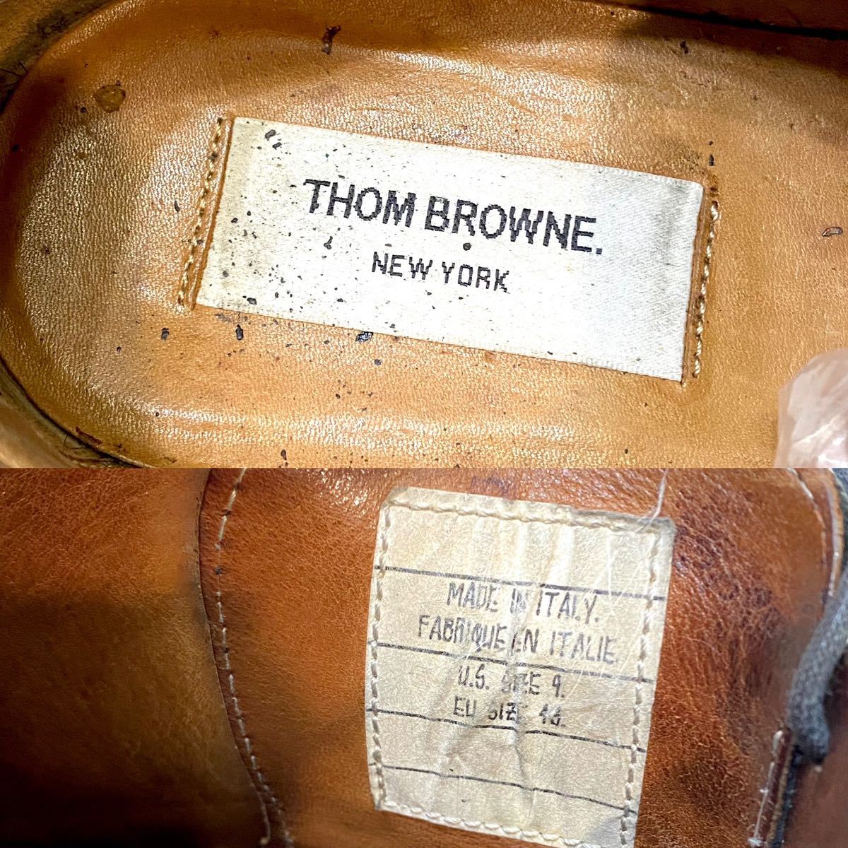 THOM BROWNE ウィングチップレザーシューズ トムブラウン 革靴 メダリオン ブローグシューズ ドレスshoes ビジネス ブラック US9 27cm_画像10