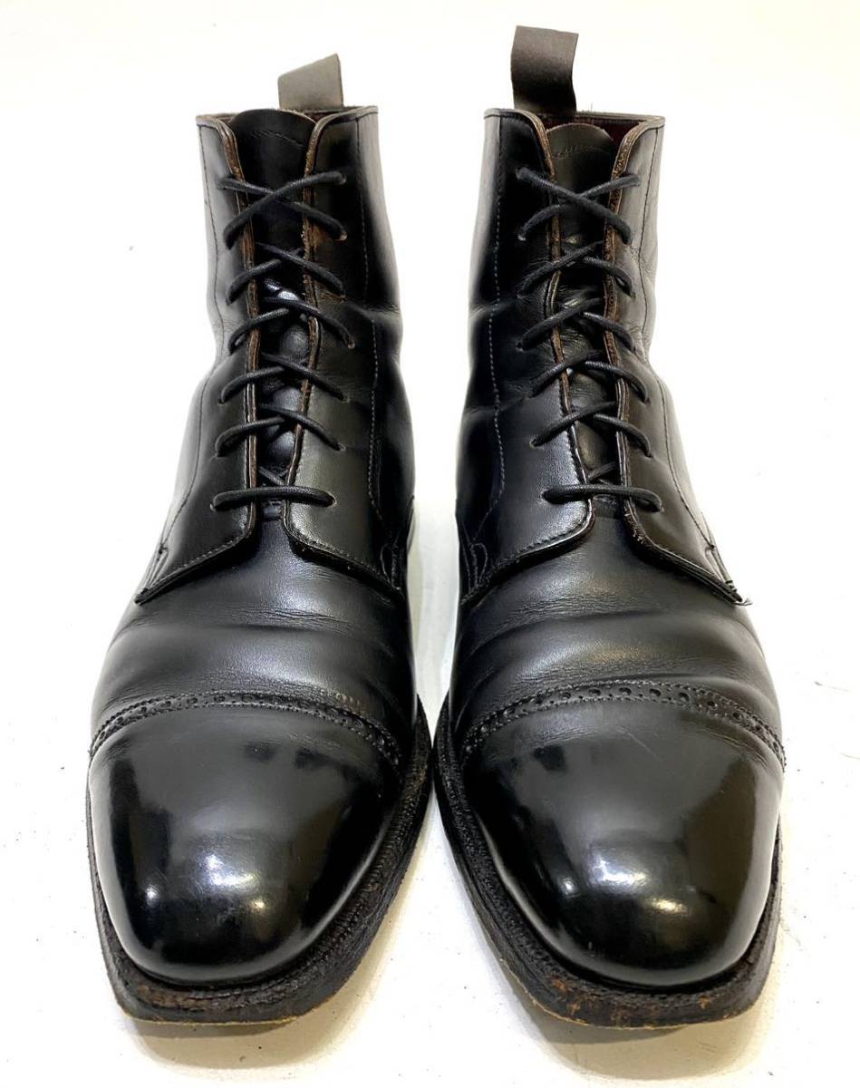 Crockett&Jones Villiers ハンドグレードライン レースアップブーツ クロケットアンドジョーンズ パンチドキャップトゥ leather boots 6D_画像2