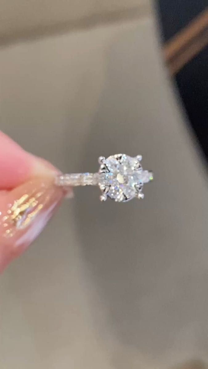 K18WG 天然ダイヤモンドリング　指輪　0.5ct