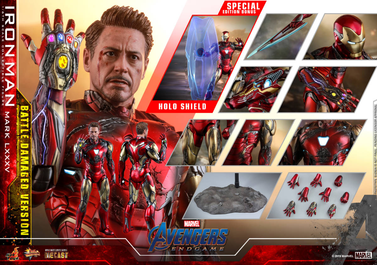 ホットトイズ 　ＤＩＥＣＡＳＴ　アベンジャーズ／エンドゲーム　アイアンマン・マーク８５バトルダメージ版　ボーナス付き トイサピ限定_画像1