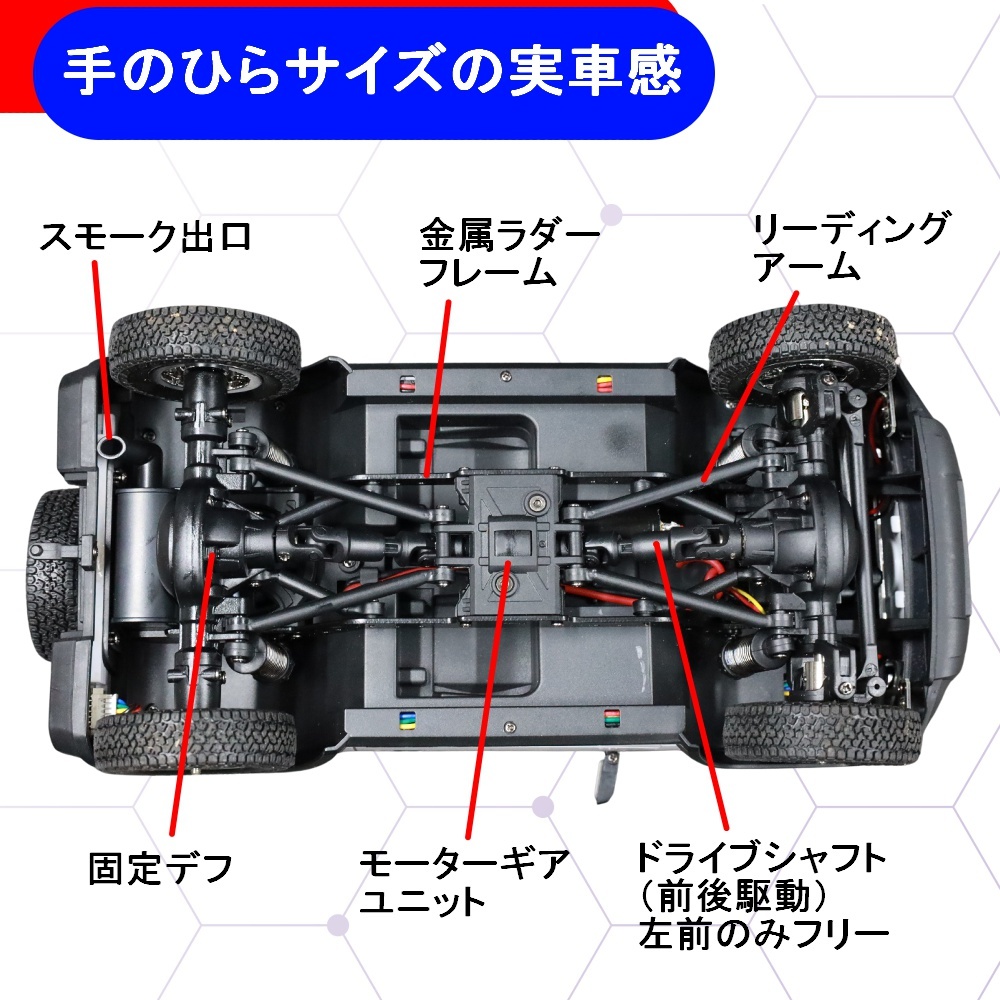 【白】ジムニー ラジコン シエラ スモーク機能 高性能 1/16 オフロード カメラ付き 人気 充電式 ジープ jeep 車 本格 屋外 JB74 JB64_画像6