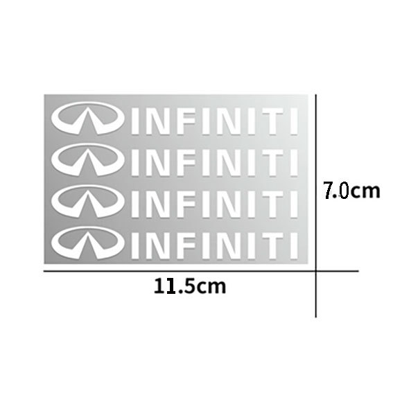 INFINITI インフィニティ　日産　ステッカー　４個組(赤文字）シンプルタイプ　1枚_画像3