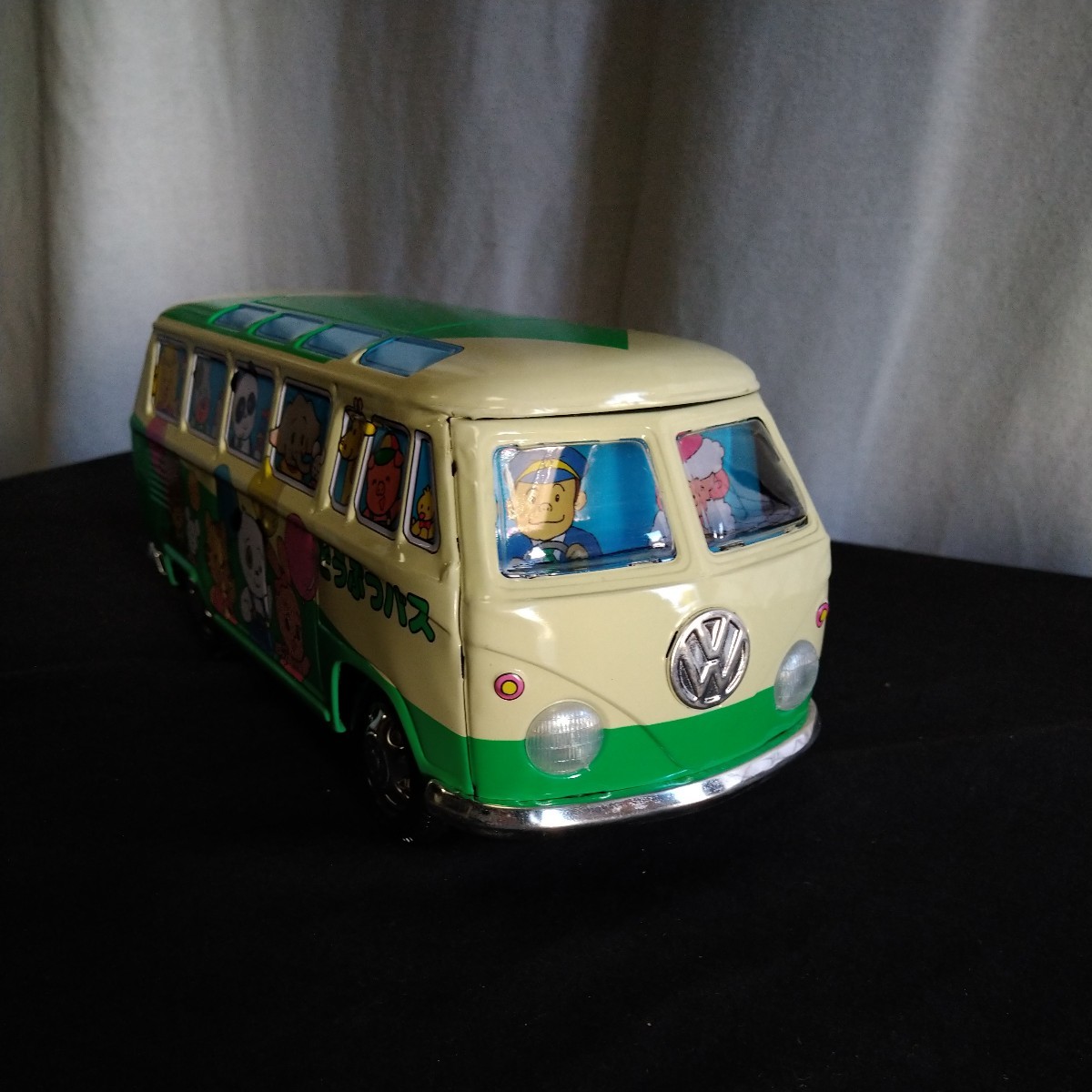 コレクション美品未使用　イチコー　ビンテージ　VWバス　どうぶつバス　ブリキ７_画像6