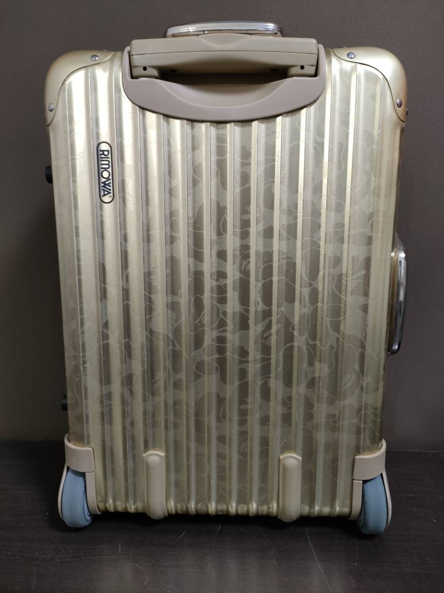 RIMOWA超絶稀少廃盤エイプ別注トパーズゴールド２輪キャビントロリー35L！金属製TSA006ロック黒ロゴ！2009年ドイツ製！_画像5