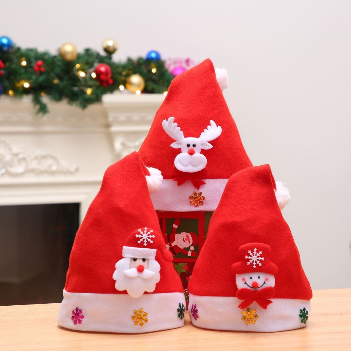 大人用 クリスマス 帽子 サンタ 3点セット ハット 男女兼用 コスプレ コスチューム用 小物 赤色 パーティー ジングルベル
