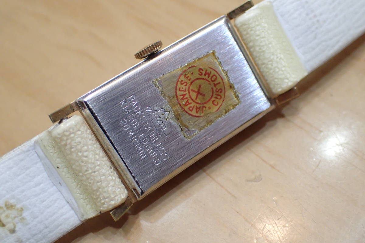 デッドストック未使用 スイス製 ◆LACO/ラコ レクタンギュラー スモセコ アンティーク手巻きメンズ腕時計_画像3