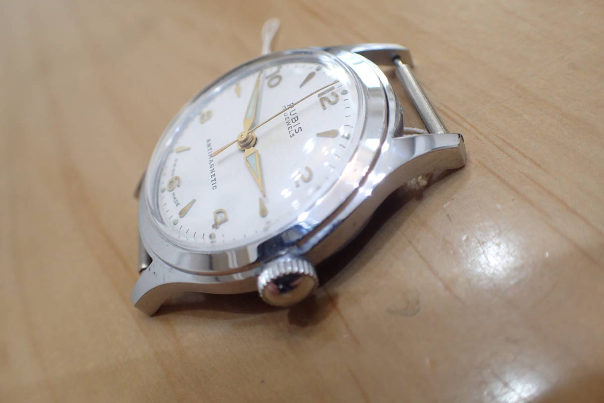 デッドストック/未使用 ◆スイス製 RUBIS 夜光付き アンティーク手巻きメンズ腕時計_画像8