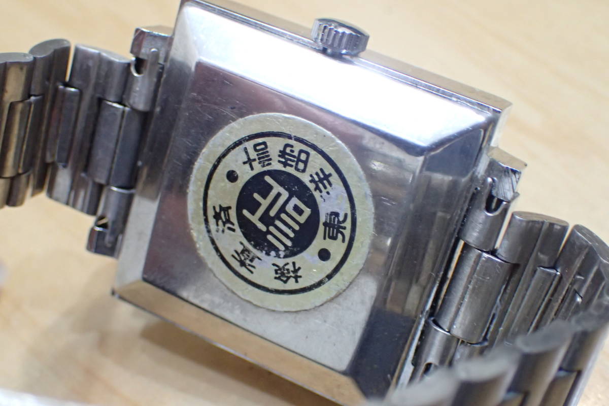 デッドストック ◆スイス製 コンコルド マスタング500 ◆スクエア/グリーングラデーション 手巻きアンティークメンズ腕時計_画像5