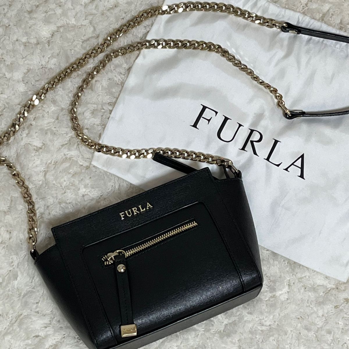 フルラ FURLA Ginevra ギネヴラ ミニ チェーンショルダーバッグ 黒