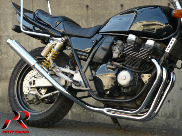 プリティ― YAMAHA XJR400 4HM 4-1管 50.8π ALサイレンサー マフラー メッキ_画像1