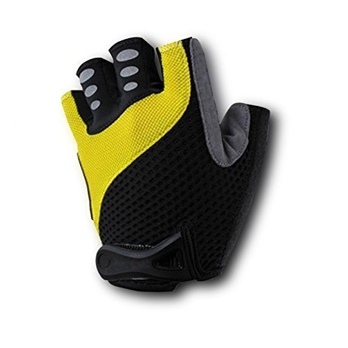 [ бесплатная доставка ] велоспорт половина перчатка ударная абсорбция накладка точка желтый M