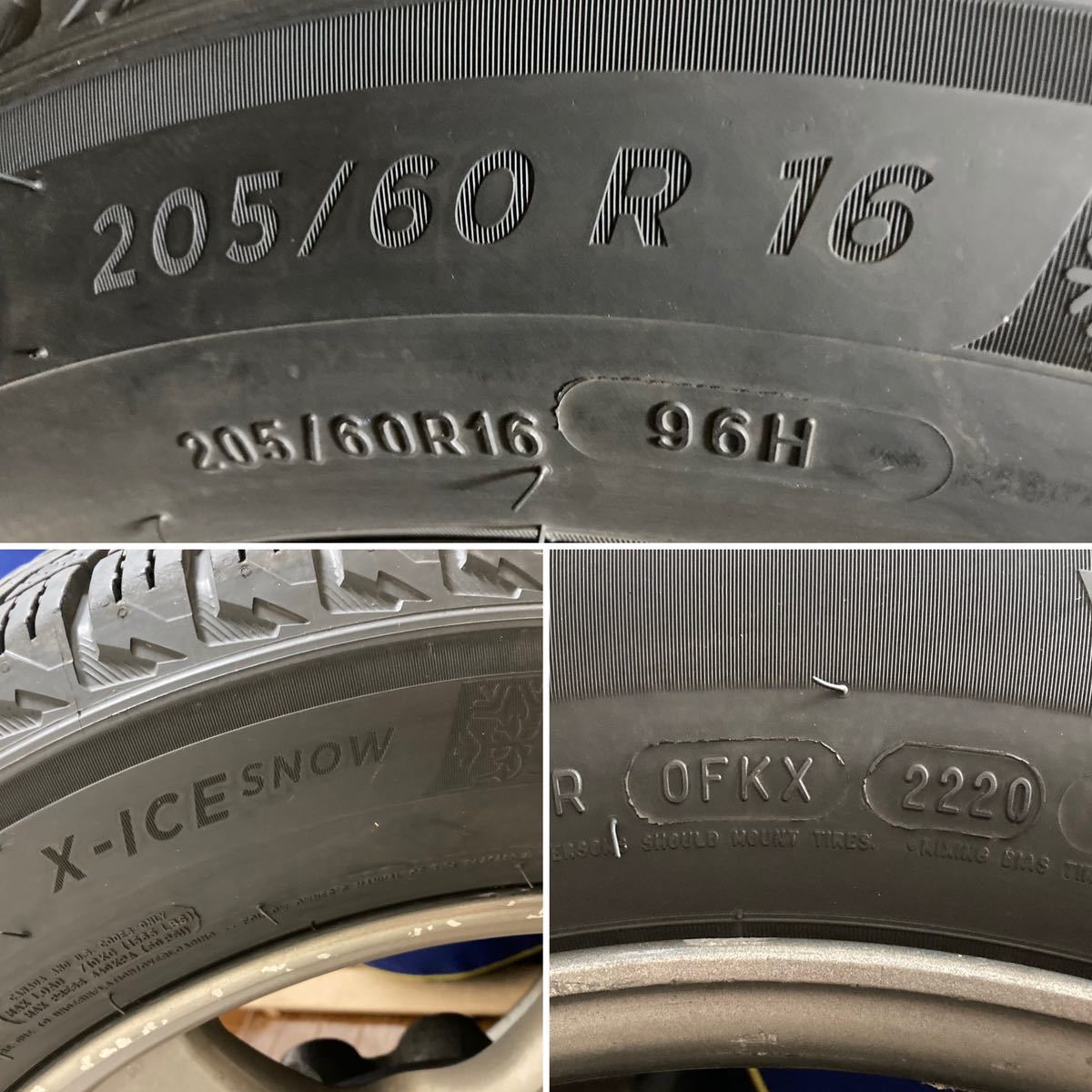 中古品　Michelin X-ICE SNOW 202/60/R16 4本アルミホイールセット_画像9