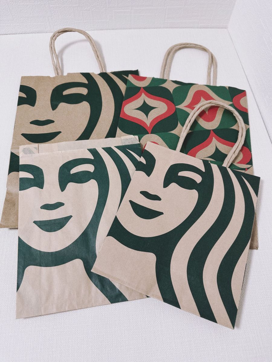 新品セット スターバックス ギフト用布袋 クリスマスショッパー 紙袋 5点セット STARBUCKS