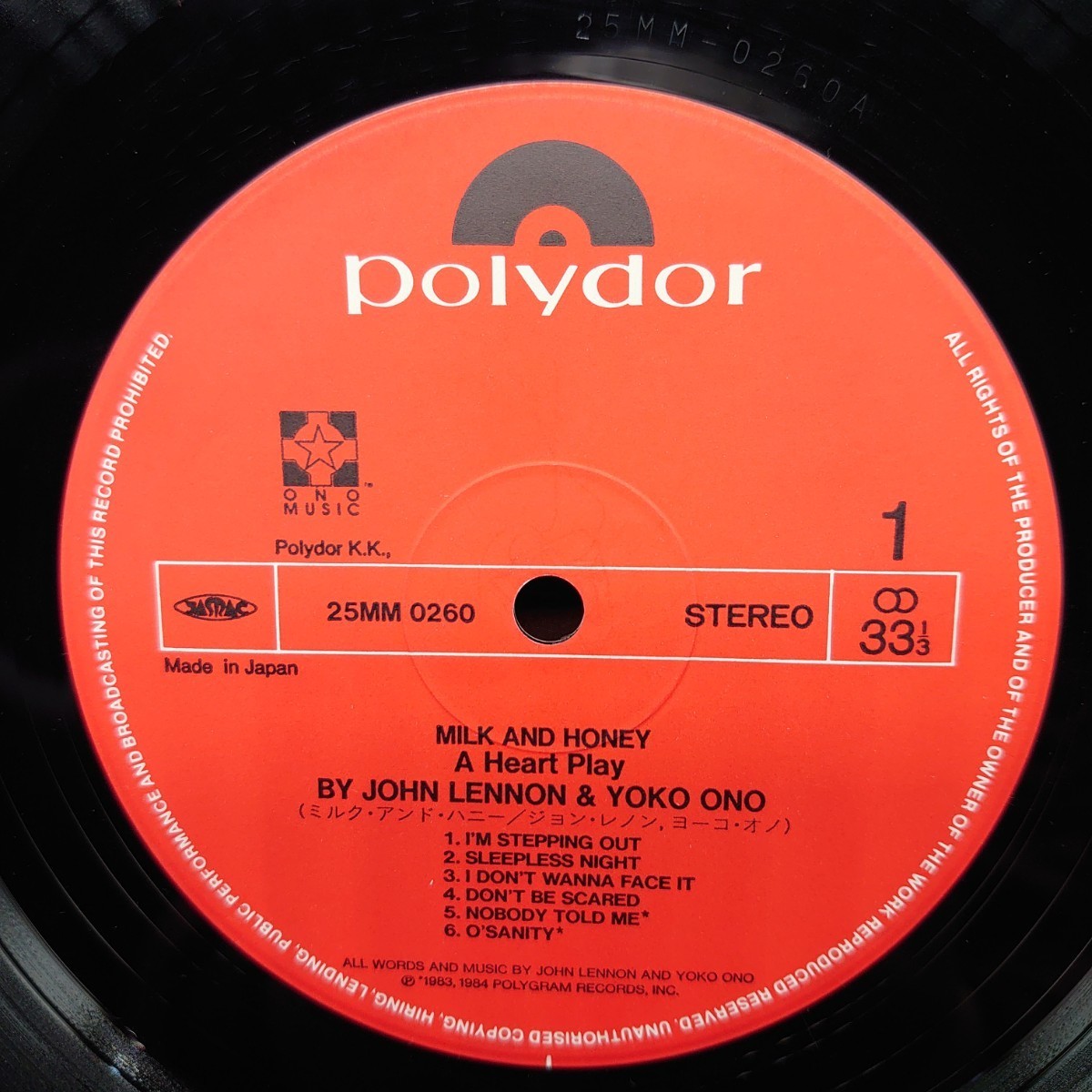 ジョン・レノン&ヨーコ『ミルク＆ハニー』John Lennon & Yoko Ono『Milk And Honey』/LP/レコード/#EYLP1812_画像4