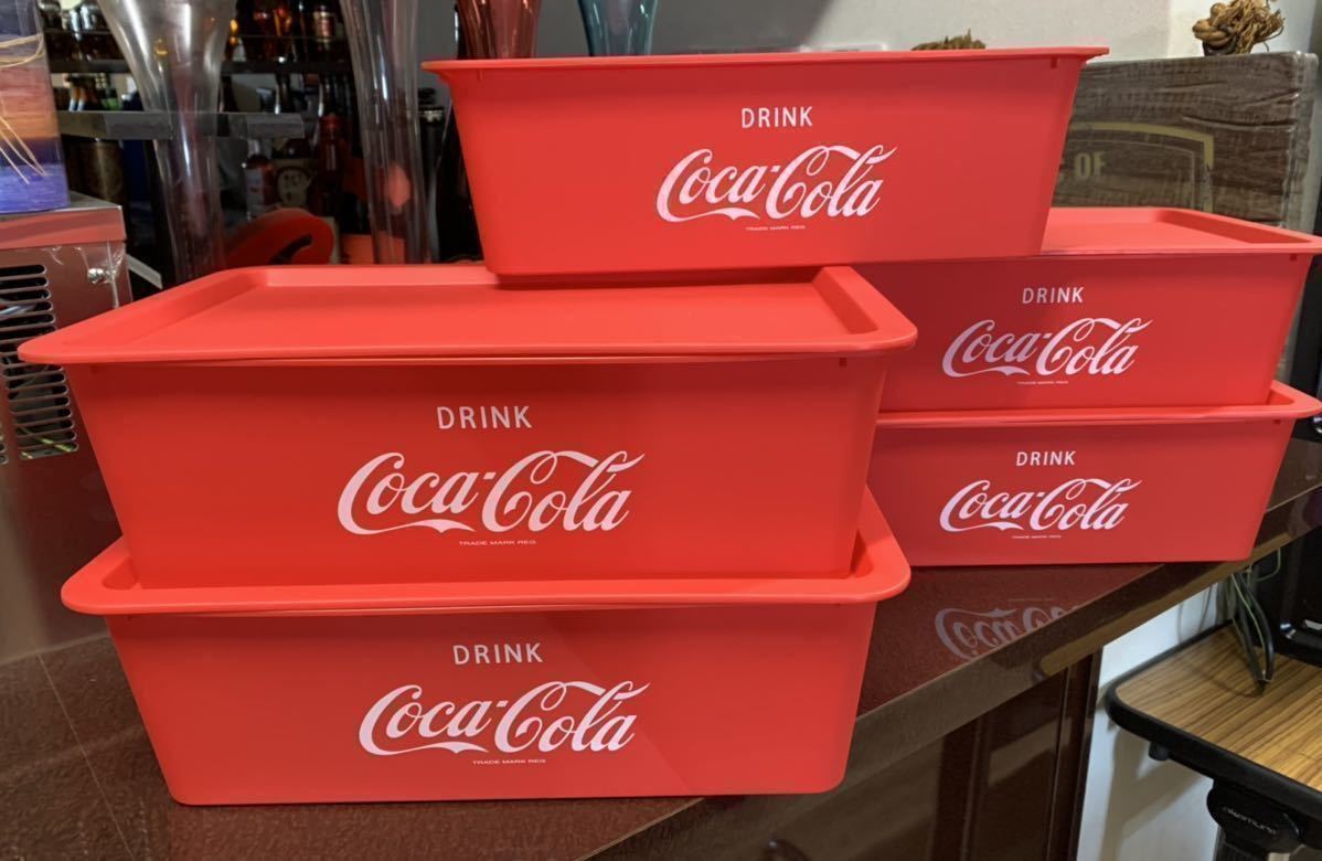 送料込み 収納 工具 箱 5個セット コカコーラ レッドCoca-Cola BOX キャンプ_画像1