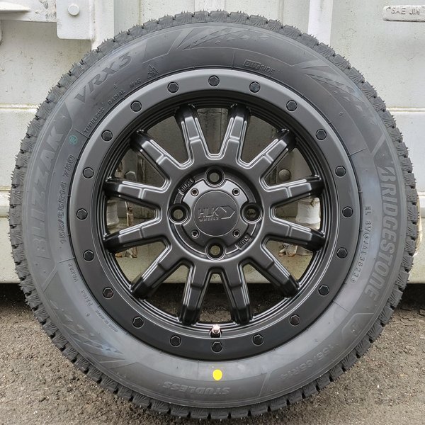 14インチ BRIDGESTONE BLIZZAK VRX3 155/65R14 スタッドレスタイヤホイール4本セット ハイゼット トラック バン デッキバン ジャンボ