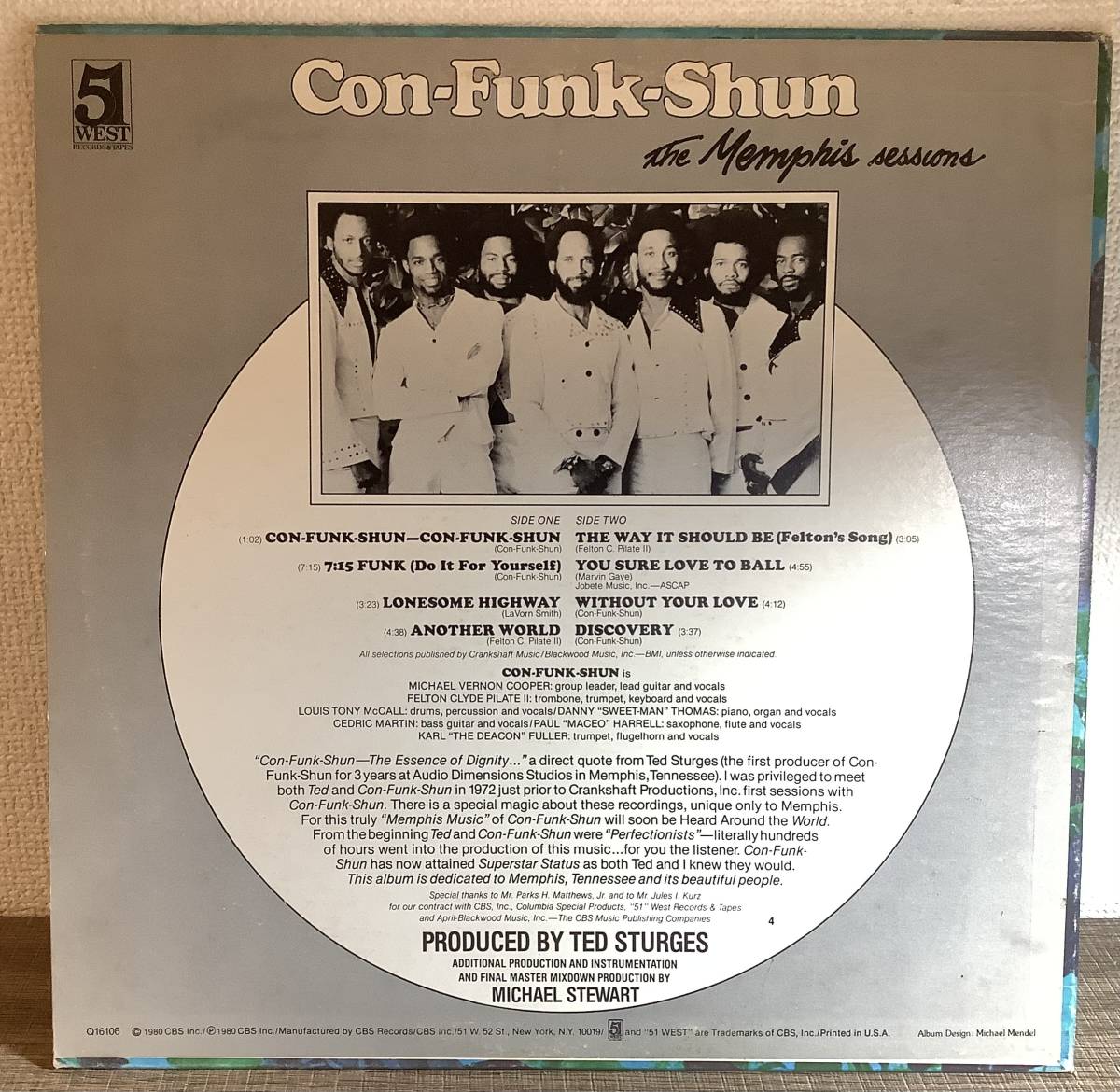 【送料無料】【レア 1980 US Original】Con Funk Shun - The Memphis Sessions LP_画像2