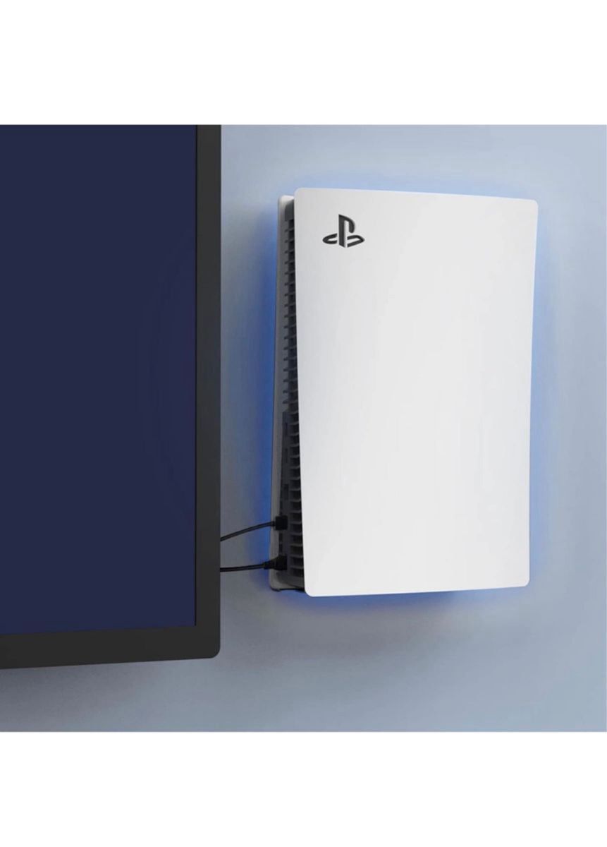 PJCOLL PlayStation 5用アルミ製壁掛ホルダー、LEDムードライト ゲーム収納 