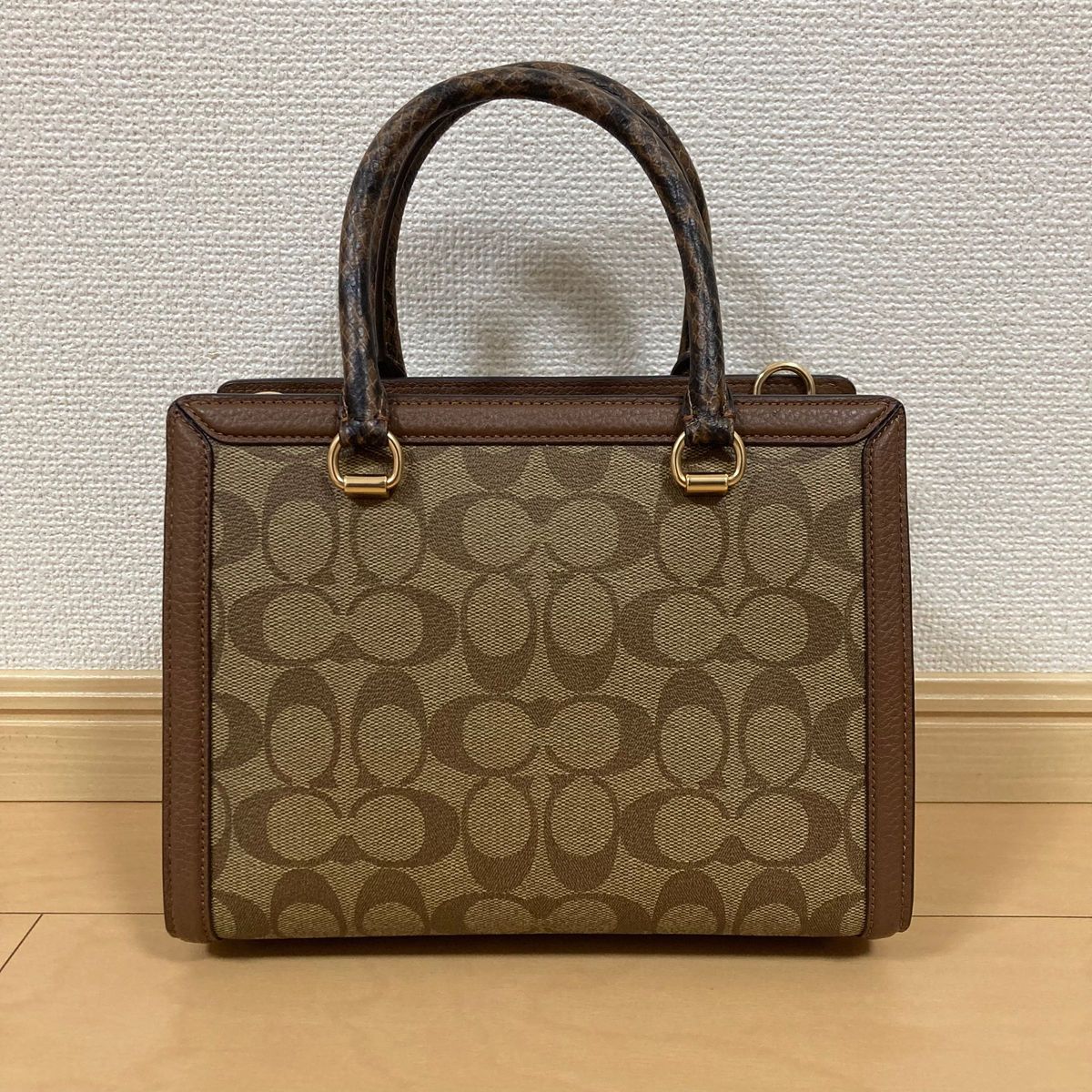 新品未使用品 COACH コーチ ハンドバッグ グレース キャリーオール・シグネチャー キャンバス