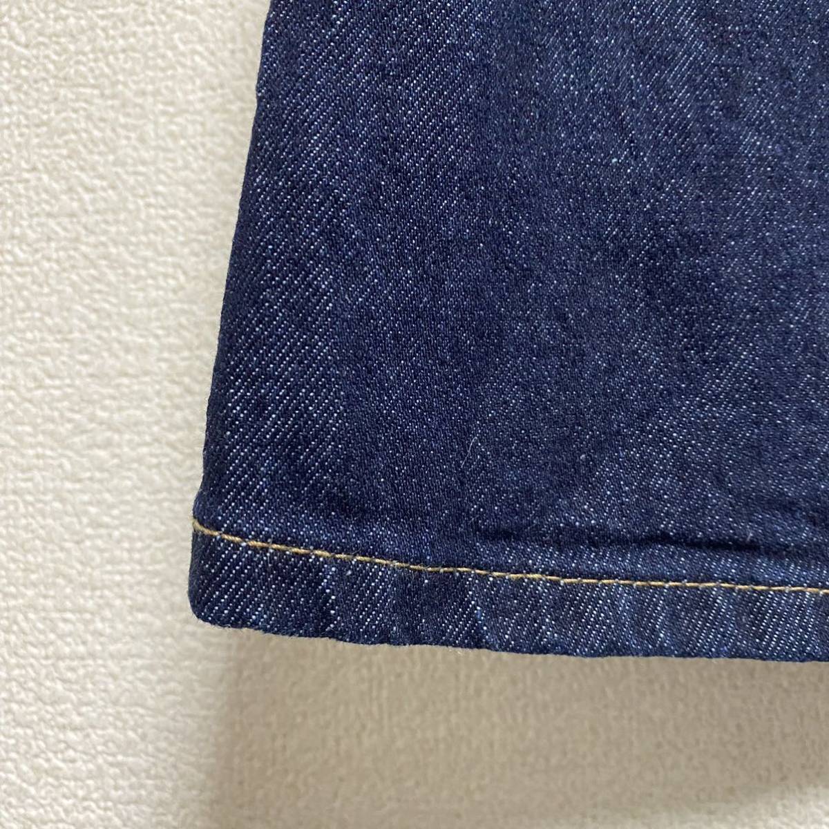 ★GU ジーユー／デニムフロントスリットAラインスカート XL 340231 ネイビー_画像3