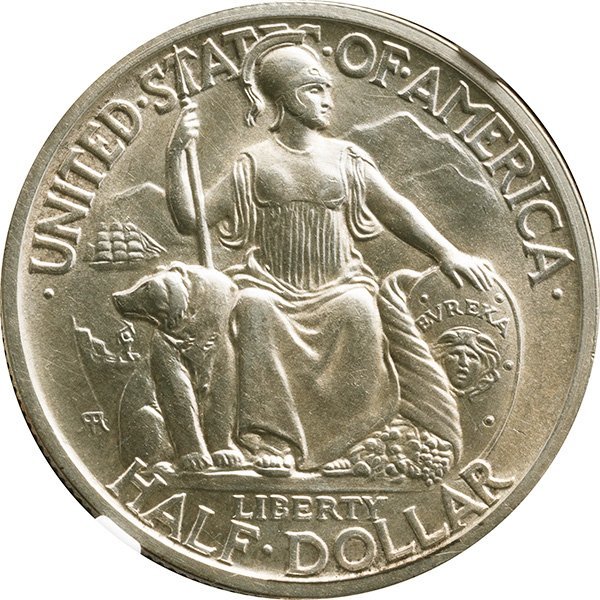 アメリカ　50セント銀貨　1935年S　未使用品　SAN DIEGO　NGC(MS62)_画像2