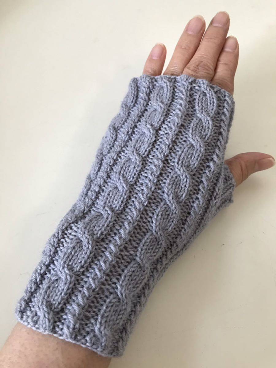手編み☆オパール毛糸の指なし手袋　_画像1