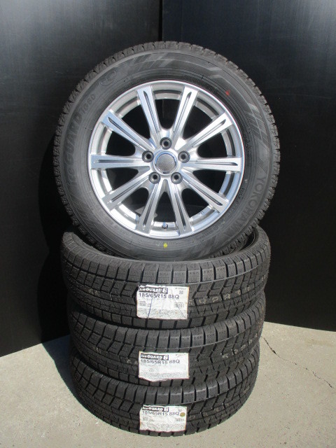 新品4本セット☆ヨコハマアイスガードIG60☆185/65R15 スタッドレスタイヤ+アルミホイール☆新型シエンタ プリウス アリオン プレミオ☆fy_画像1