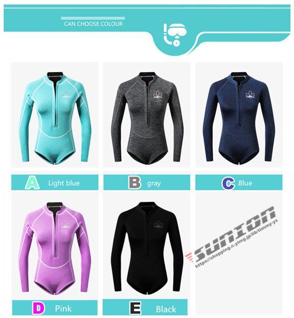  wet suit lady's 2mm surfing bikini swimsuit full suit front Zip neoprene diving marine sport 